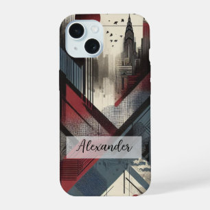 Funda de teléfono con arte de grafiti azul, rojo y