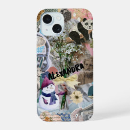 Funda de teléfono con collage de arte retro