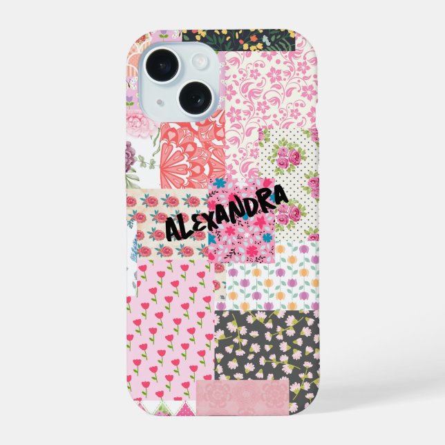 Funda de teléfono con collage de patchwork, colori (Reverso )