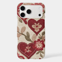 Funda de teléfono con corazón floral vintage – est