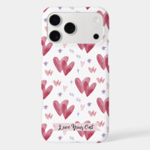 Funda de teléfono con corazones y estrellas "Ama a