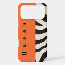 Funda de teléfono con estampado de cebra | Negro y