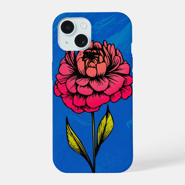 Funda de teléfono con flor emergente (Reverso )
