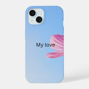 Funda de teléfono con flor estética rosa