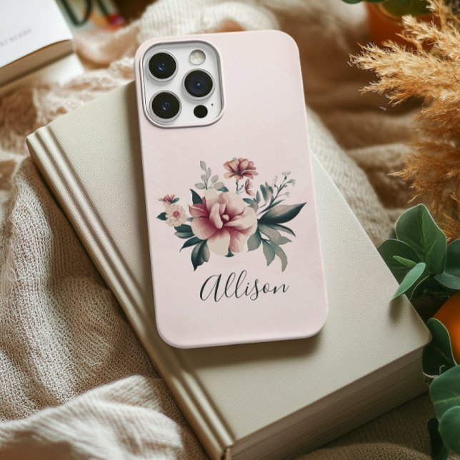 Funda de teléfono con flores personalizadas para r (graduation gift for women, bridesmaid proposal gift, boss or coworker gift, birthday gift for mom)