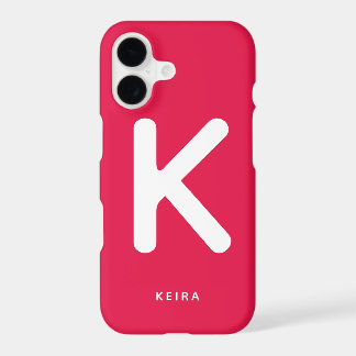 Funda de teléfono con monograma rojo cereza