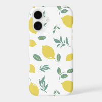 Funda de teléfono con patrón de limón amarillo