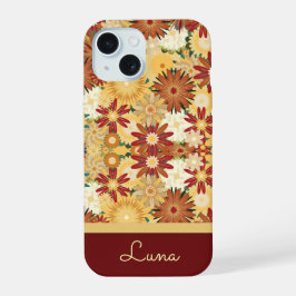 Funda de teléfono con patrón floral cálido retro p