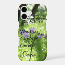 Funda de teléfono con versículo bíblico de flor si