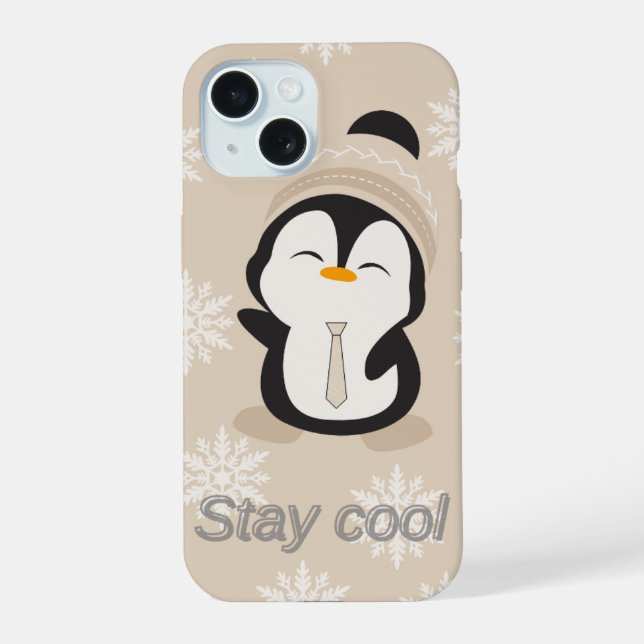 Funda de teléfono Cute Penguin Stay Cool (Reverso )