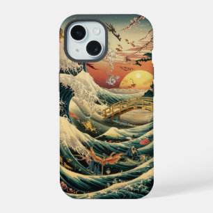 Funda de teléfono de arte japonés sereno y soñador