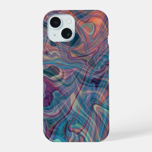 Funda de teléfono de arte líquido de mármol celest