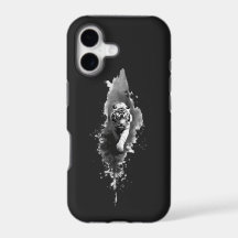 Funda de teléfono de arte oscuro con tinta de tigr