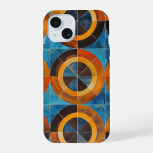 Funda de teléfono de círculos geométricos retro au