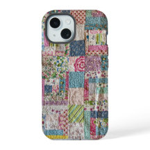 Funda de teléfono de colcha de patchwork vintage
