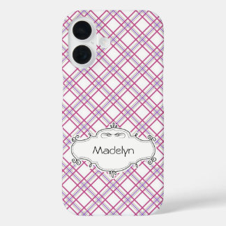 Funda de teléfono de cuadros personalizada púrpura