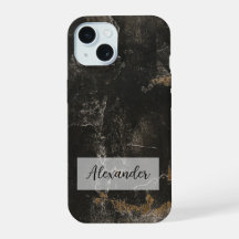 Funda de teléfono de cuero desgastado y roto con m