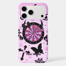 Funda de teléfono de dardos góticos rosados
