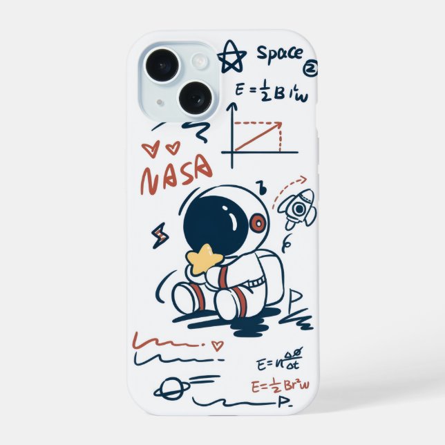 Funda de teléfono de dibujos animados del espacio  (Reverso )