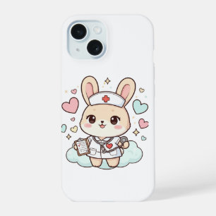 Funda de teléfono de enfermera conejo Kawaii linda