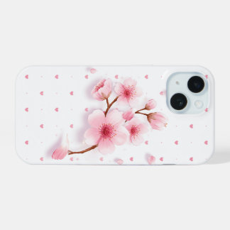 Funda de teléfono de flor de cerezo rosa.