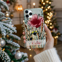Funda de teléfono de flores silvestres personaliza