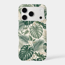 Funda de teléfono de hoja de Monstera tropical