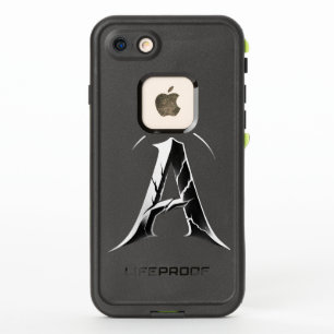 Funda de teléfono de inicial agrietada gótica A -