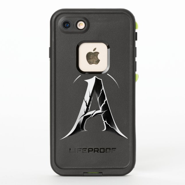 Funda de teléfono de inicial agrietada gótica A -  (Reverso)