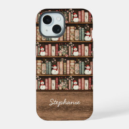 Funda de teléfono de libros de Navidad vintage con