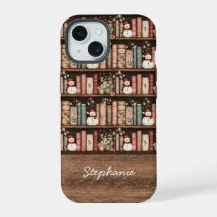 Funda de teléfono de libros de Navidad vintage con
