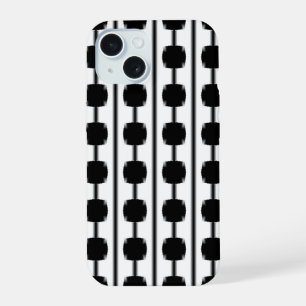 Funda de teléfono de líneas geométricas blancas y