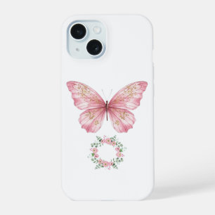 Funda de teléfono de mariposa de acuarela rosa - U