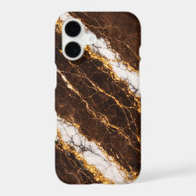 Funda de teléfono de mármol marrón de lujo con vet
