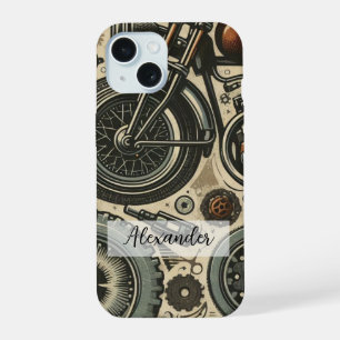 Funda de teléfono de moto retro única con marchas
