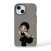 Funda de teléfono de niña de dibujos animados lind