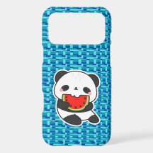 Funda de teléfono de Panda Kawaii Comiendo Sandía