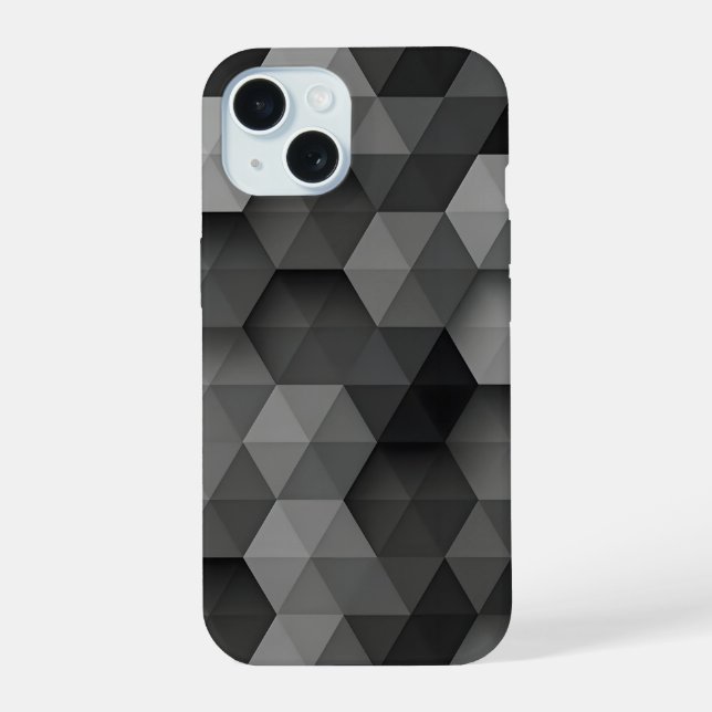 Funda de teléfono de triángulo geométrico gris osc (Reverso )