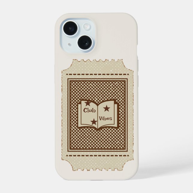 Funda de teléfono divertida con insignia vintage | (Reverso )
