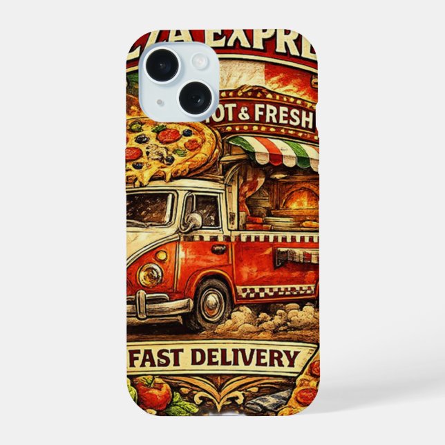 Funda de teléfono divertida de Pizza Time – Diseño (Reverso )