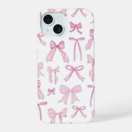 Funda de teléfono estética con lazos rosados lindo