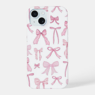 Funda de teléfono estética con lazos rosados lindo