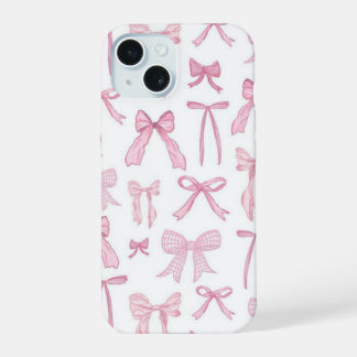 Funda de teléfono estética con lazos rosados lindo