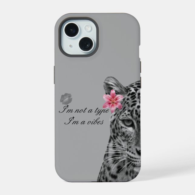 Funda de teléfono estética con leopardo gris - Dis (Reverso )