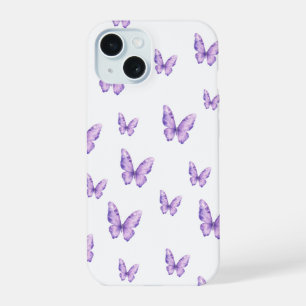 Funda de teléfono estética de mariposa morada
