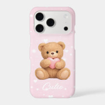 Funda de teléfono estética de osito de peluche lin