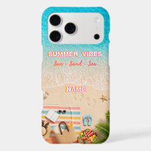 Funda de teléfono estética de playa verano turques