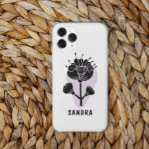 Funda de teléfono floral personalizada de arte mod