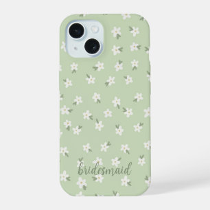 Funda de teléfono floral verde personalizada