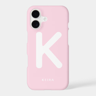 Funda de teléfono monograma rosa bebé